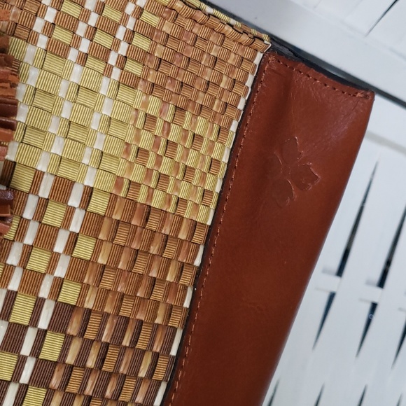 Patricia Nash toscano tote with tassel woven with leather tote new bag - Picture 4 of 9